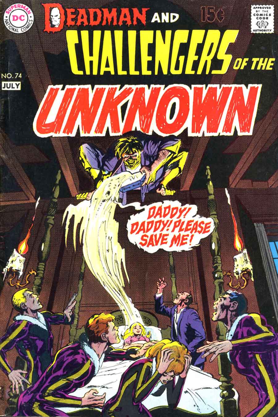 Challengers of the Unknown v1 #74 dc 1970s bronze age comic book cover art by Neal Adams Challengers of the Unknown v1 #74 dc 1970s bronze age comic book cover art by Neal Adams