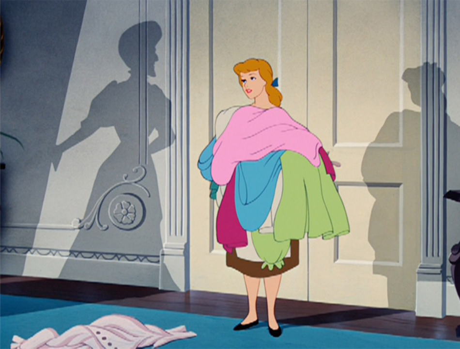 Cinderella burdened with laundry