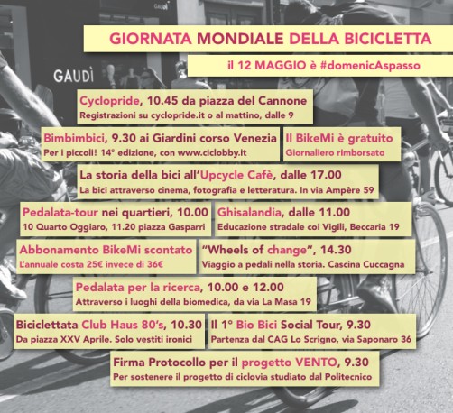 Giornata mondiale della bicicletta domenica 12 maggio 2013 Milano