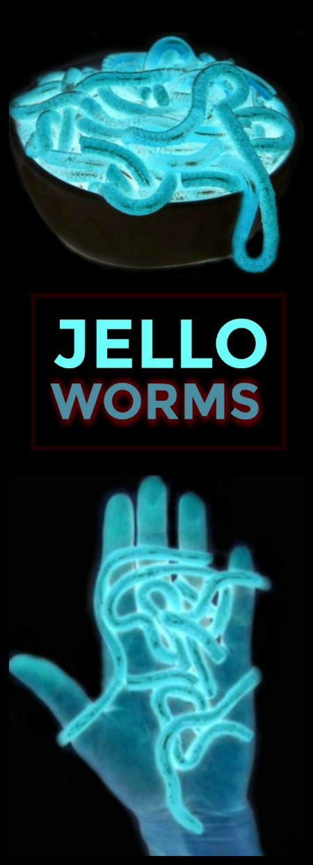DIY GLOWING JELLO WORMS. EEK! These are so cool! Can't wait to try!