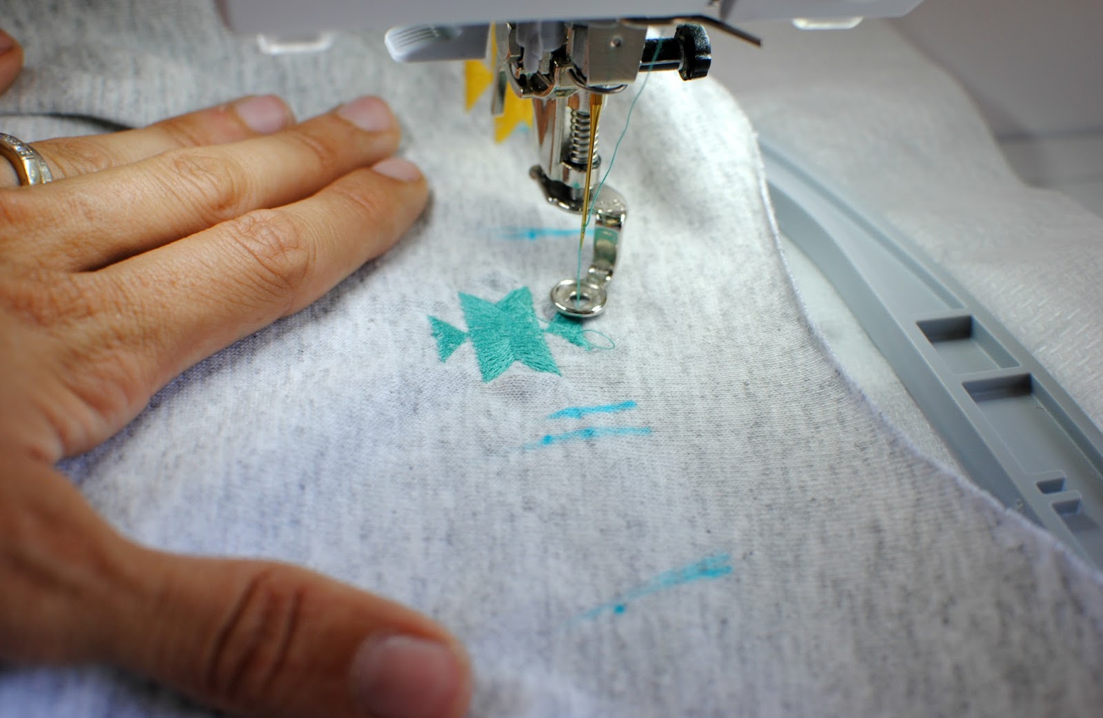Trash To Couture How To Machine Embroider on TShirts & Pockets