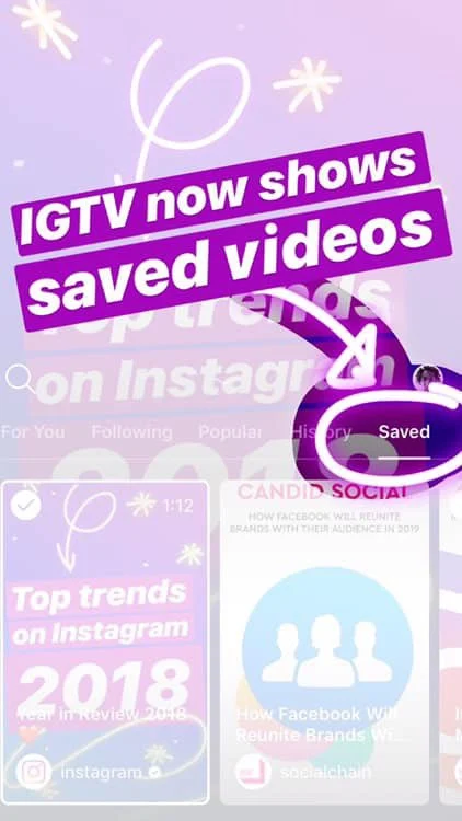 You can tap the three-dots on an IGTV post to ‘save’ a video
