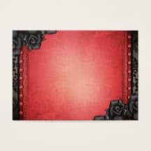 BLANK Red & Black Gothic Seating Cards 3.5x2.5