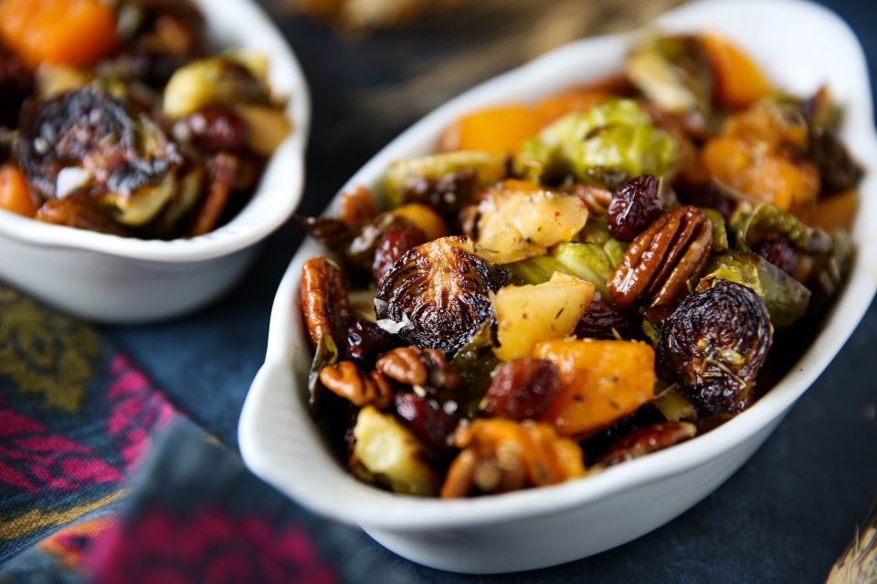 Maple Roasted Brussel Sprouts Butternut Squash