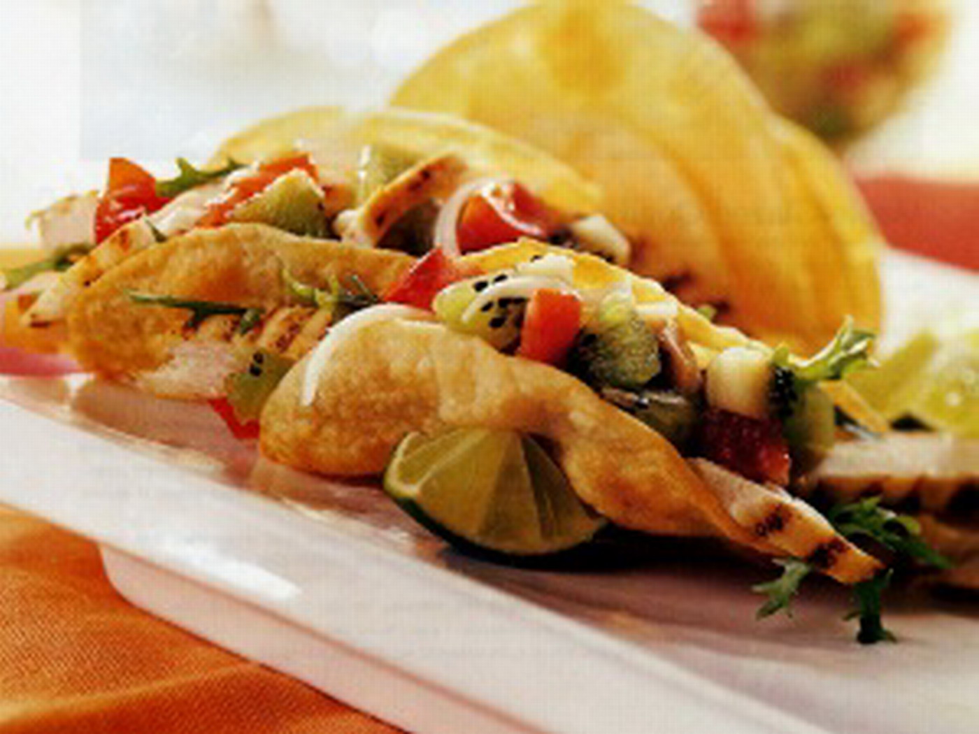 Receta de cocina Tacos de pollo y kiwi DESDE LA REPÚBLICA DOMINICANA