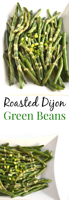 Roasted Dijon Green Beans are full of flavor, easy to make and the perfect healthy side dish for any meal. www.nutritionistreviews.com
