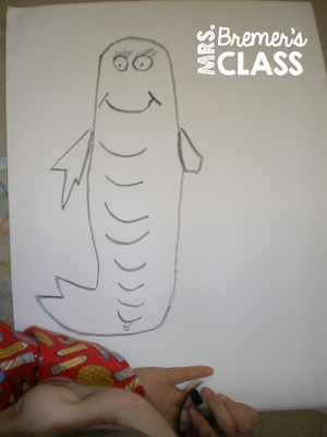 Dr. Seuss One Fish Two Fish art lesson for Kindergarten