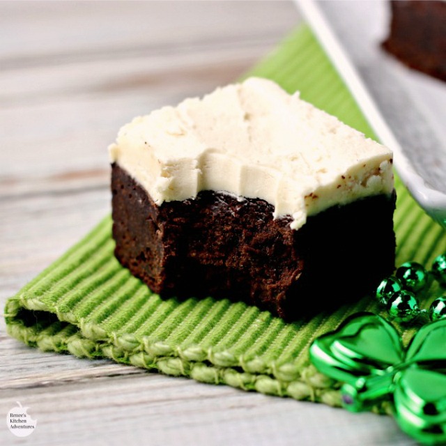 Guinness Brownies with Maple Buttercream Frosting