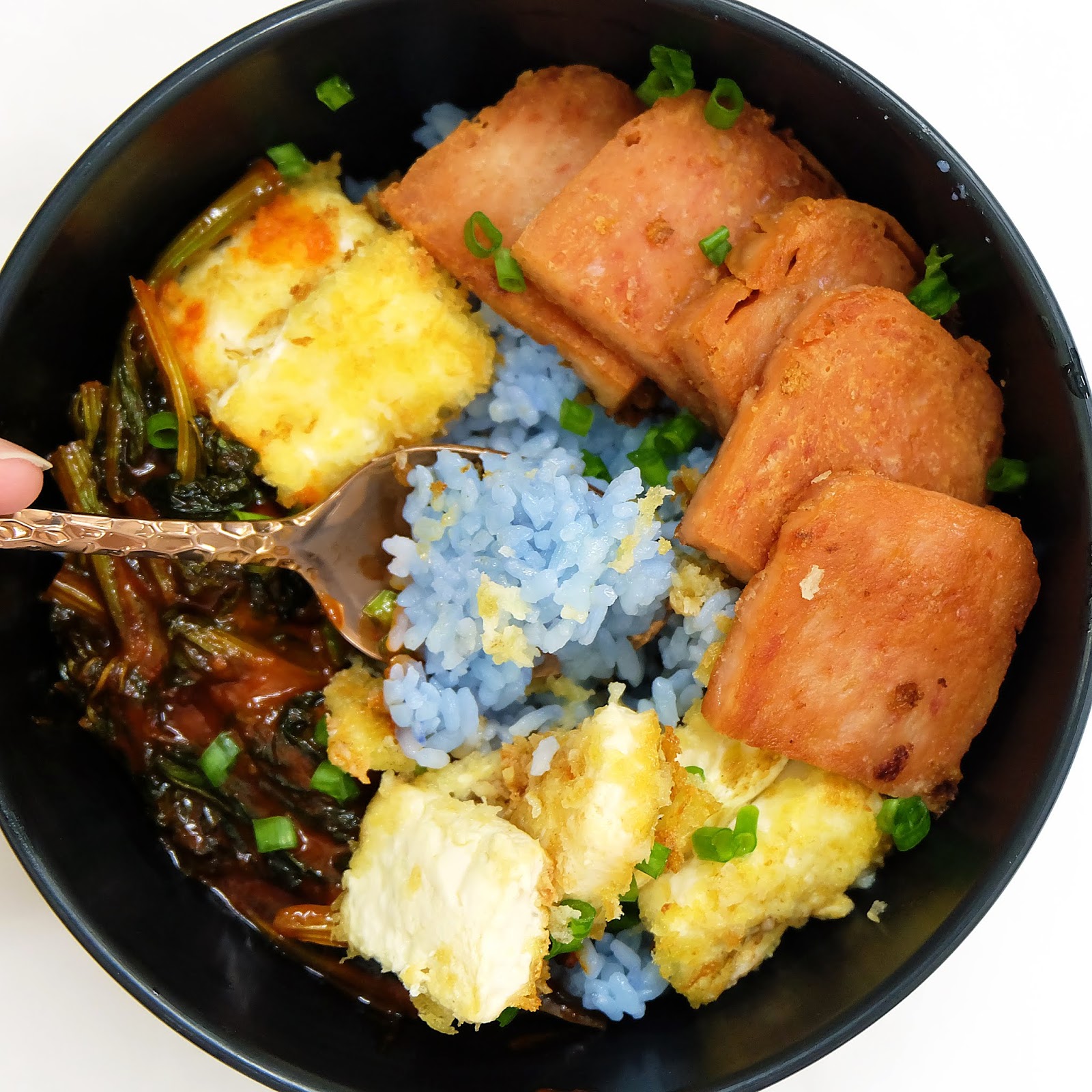 RECIPE TOFU BLUE PEA FLOWER RICE BOWL