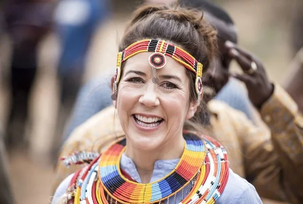 Crown Princess Mary donned traditional African dress in Kenya, she was joined by Danish Minister Ulla Toernaes