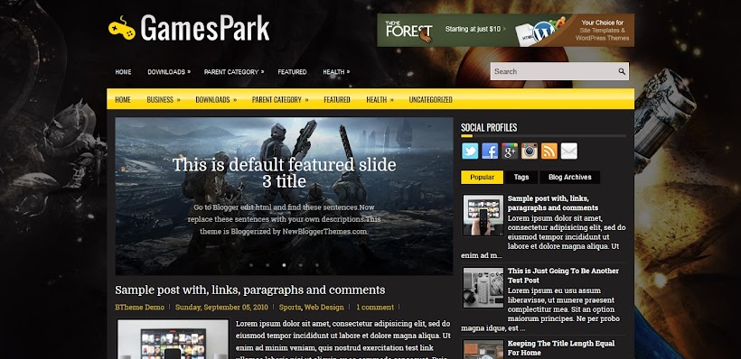 GamesPark Free Blogger Template