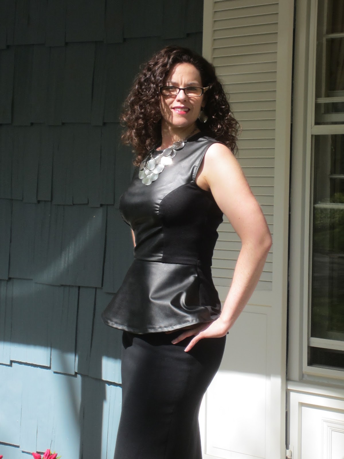 pleather peplum top