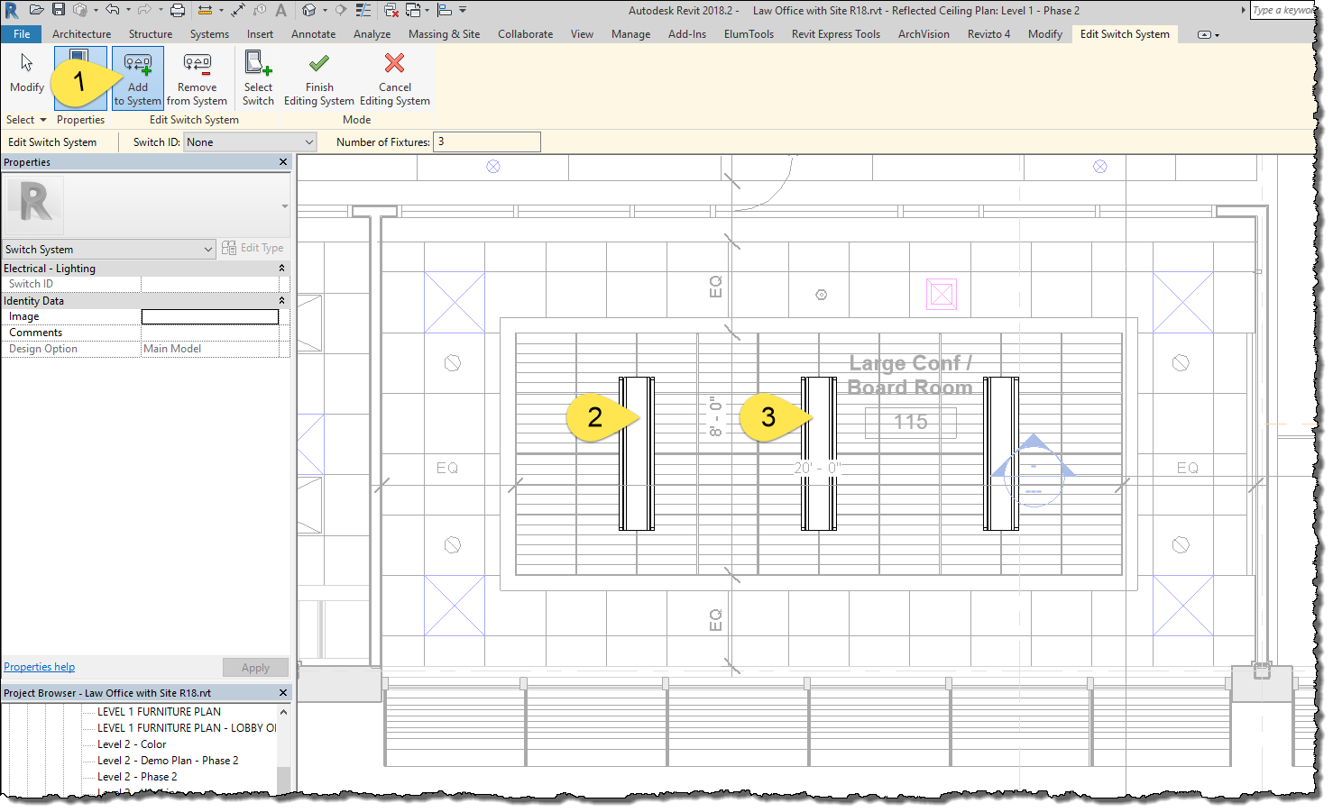 bim chapters revit lighting fixtures; switching
