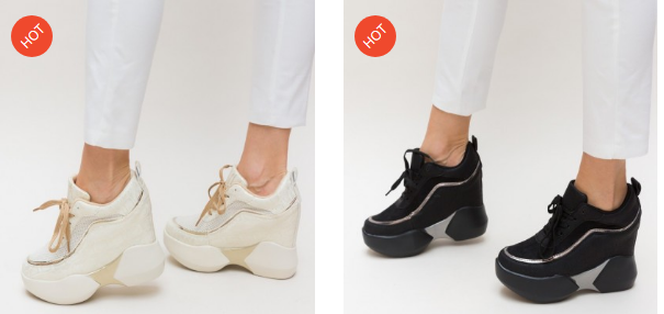 Pantofi sport dama cu talpa inalta negri, bej moderni in tendinte 2019 Pantofi sport dama cu talpa inalta negri, bej moderni in tendinte 2019