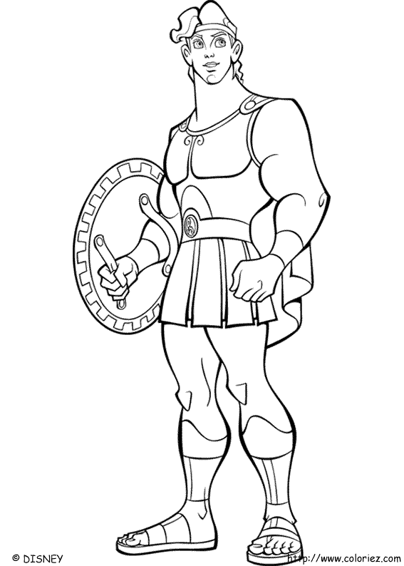 imagens Hercules pintar Desenhos Preto e Branco Hercules Colorir