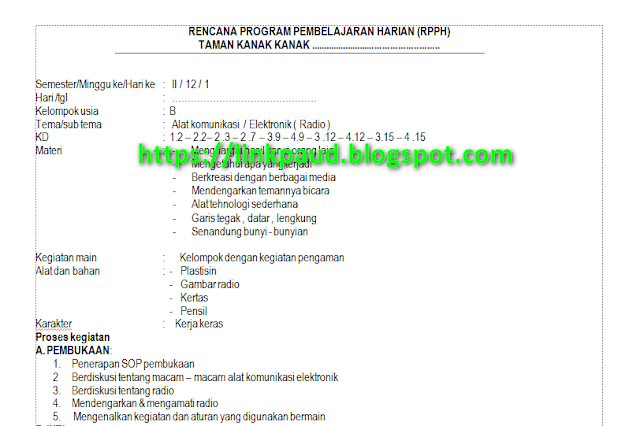 RPPH TEMA ALAT KOMUNIKASI USIA 56 TAHUN SEMESTER 2