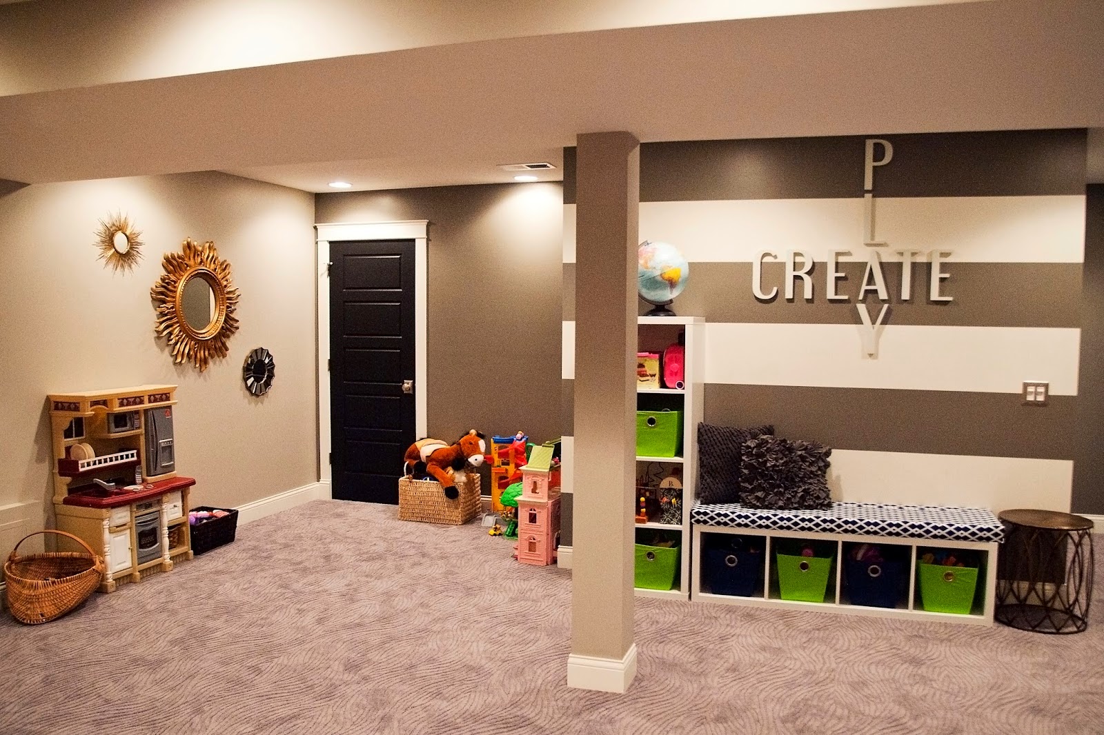 design dump before + after basement rec room (the power of an hour)