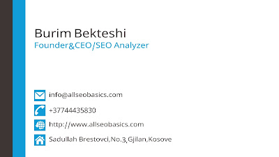 Bussins Card-Burim Bekteshi-SEO Basics Bussins Card-Burim Bekteshi-SEO Basics