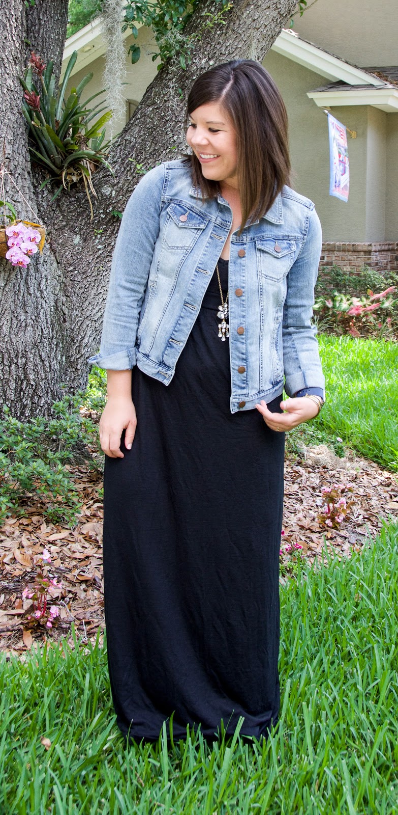 Denim Jacket Black Maxi Sundress How To Wear A Jean Jacket With A