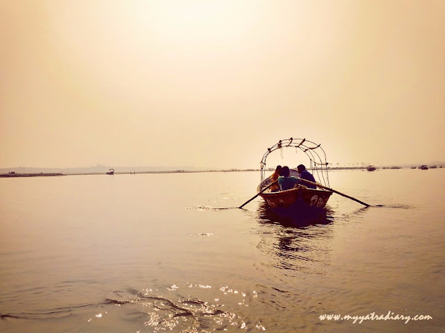 Canoe on a river in Allahabad