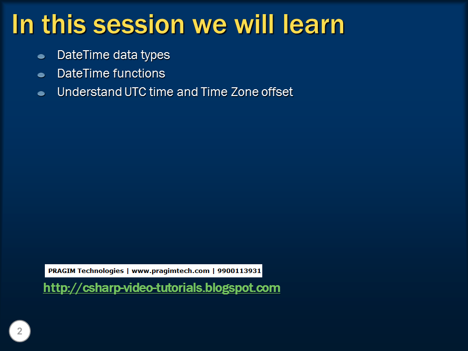 Sql server and c video tutorial part 25 datetime functions in 