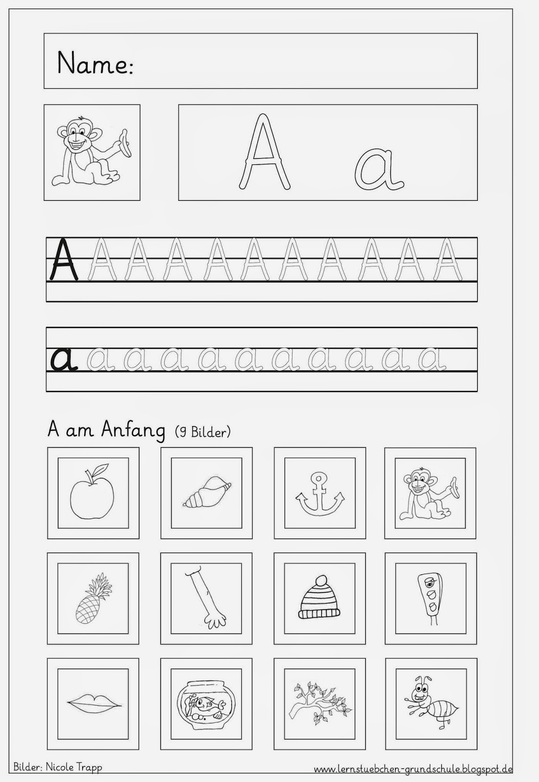 Lernstübchen: Vertiefungsblätter zu den eingeführten Buchstaben....