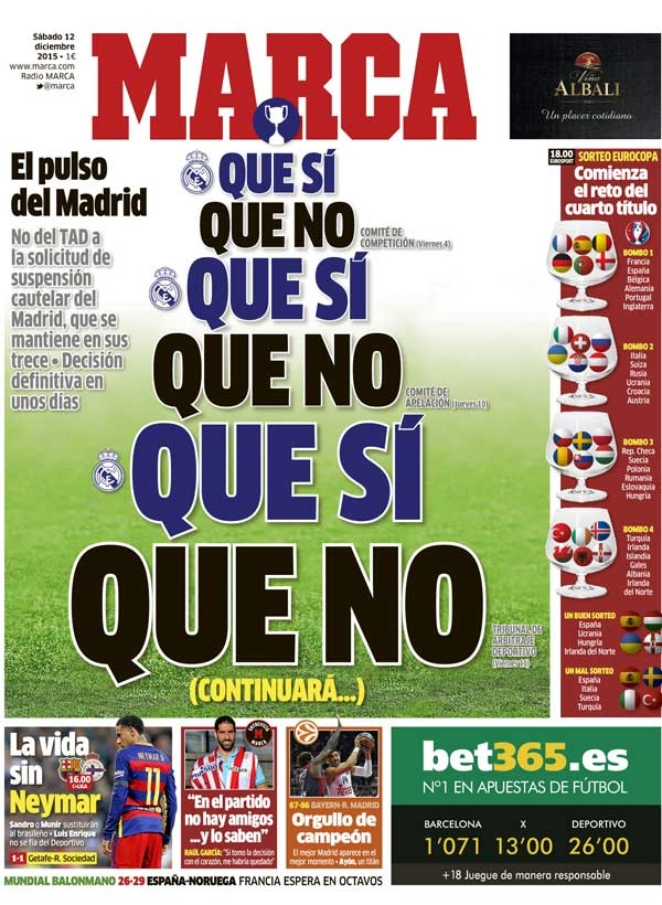 Real Madrid, Marca: "Que sí, que no"