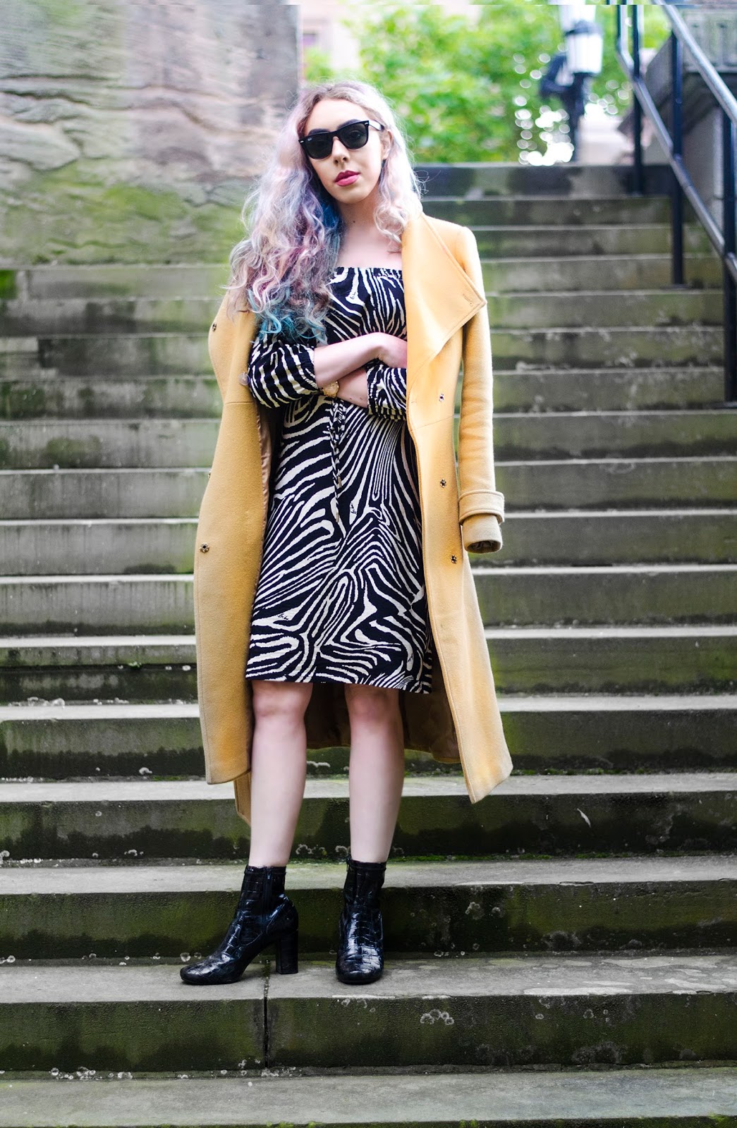house of fraser dress asos wool trench coat blogger outfit