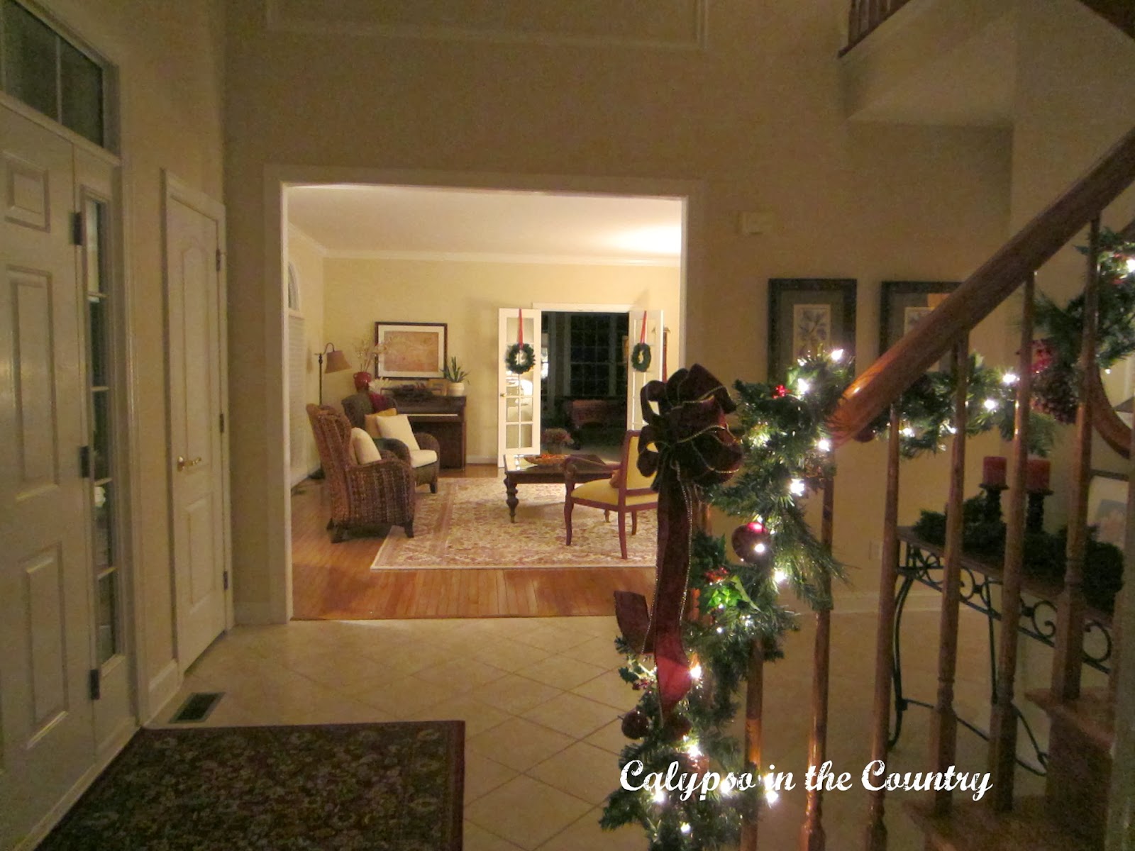 Christmas Foyer with lights