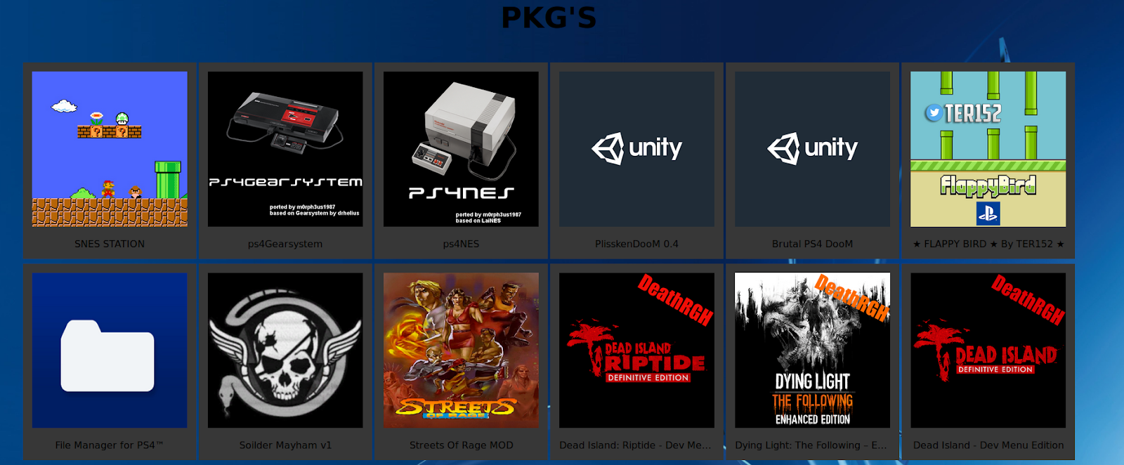 PS4 PKG Homebrew Package Store PS4 games mods tools