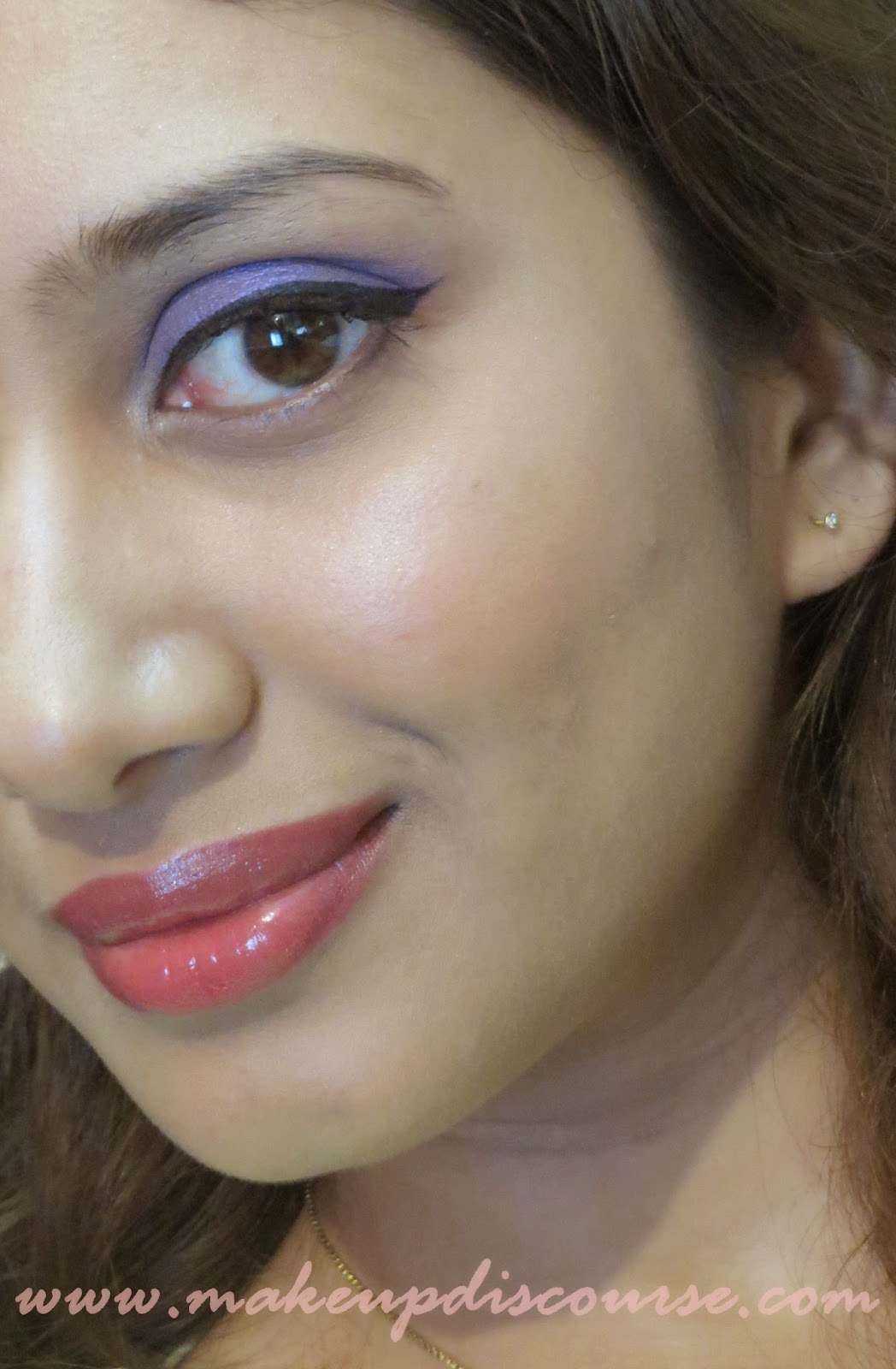 How to do Spring inspired eyemakeup with Bright Orange Lips and Purple Eyemakeup