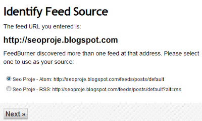 FeedBurner Blog Ekleme ve Besleme Adresi Oluşturma 2