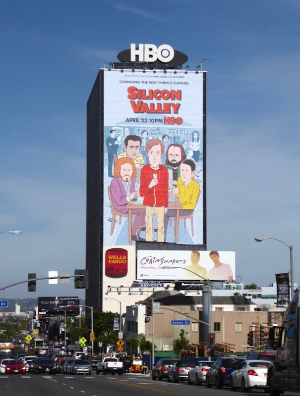 Giant Silicon Valley season 4 billboard Sunset Strip Giant Silicon Valley season 4 billboard