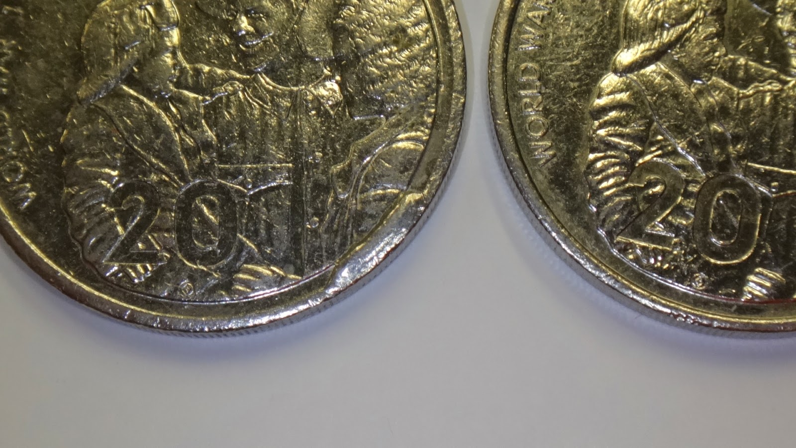 Australia Silver Error Coming Home War Commemorative 20 Cent Coin Rim Cud