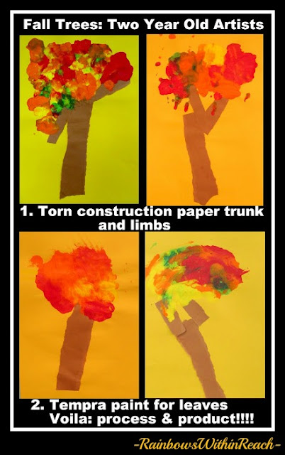 photo of: Fall Tree Art Project by Toddlers (Fall RoundUP via RainbowsWithinReach) 