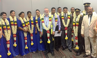 The Mihin Lanka Flight Crew welcomed in Chennai