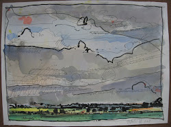 pen ink landscape paintings watercolors harry stooshinoff