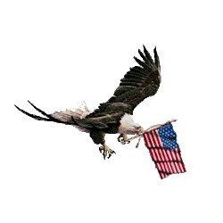 eagle animated clipart flying flag usa landed stand