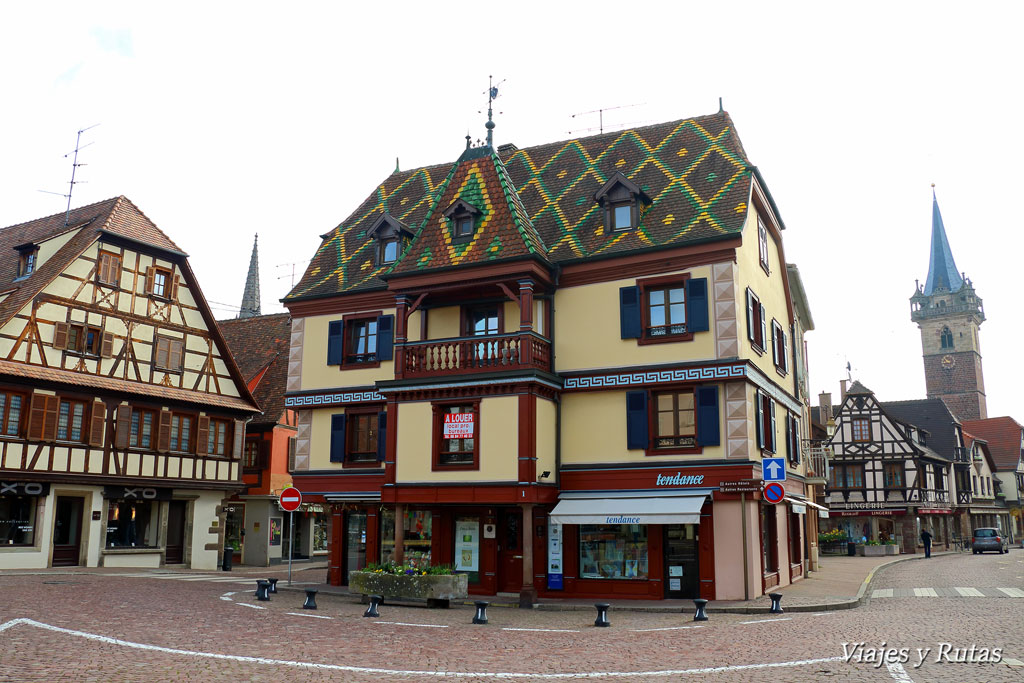 Plaza de la Estrella de Obernai, Alsacia