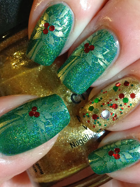 Canadian Nail Fanatic: Digit-al Dozen Does Red, Green and Gold; Day 3