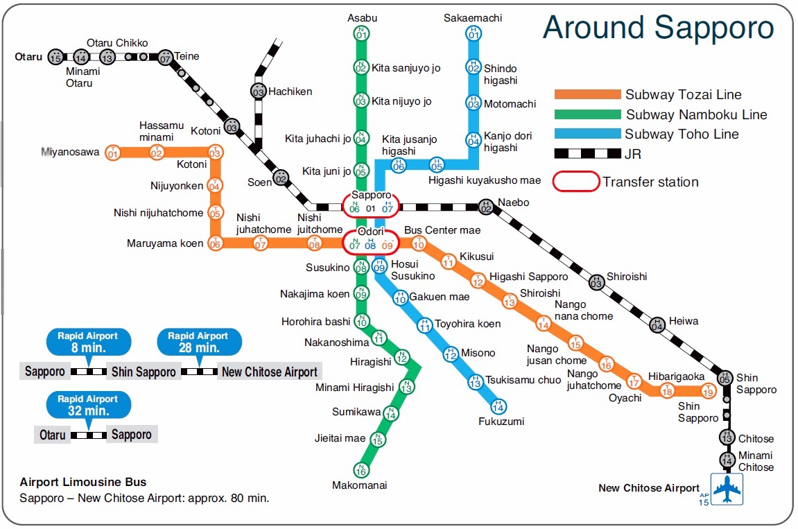 Sapporo Subway Map