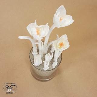Ceramic flowers crocus, porcelain flowers Porcelain flowers crocus