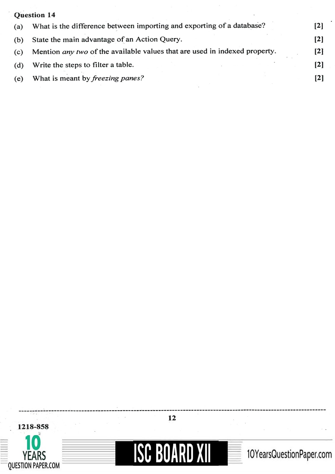 ISC 2017-2018 class XII Accountancy question paper ISC Board 2018 class 12th Accountancy question paper