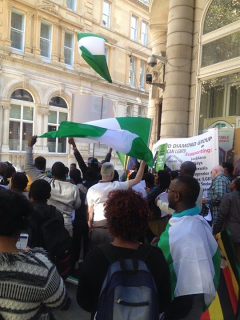 Gay activists protest against Nigeria gay law in Uk