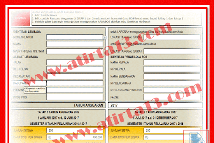 Arkabos Versi 2S 2017 Untuk Mi Mts Ma Format Excel.Xls