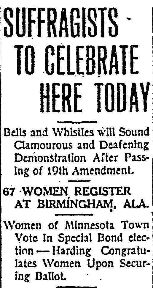 Bill Milhomme: Aug. 26, 1920: 19th Amendment was declared in effect