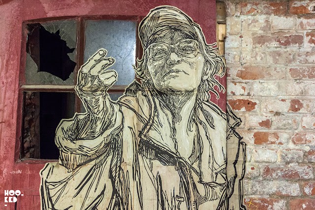 Artist Swoon's Wheatpaste work at Mima Museum in Brussels