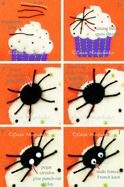 Cupcake Treat Bag Tutorial - Making the Spider by casamagubako.com