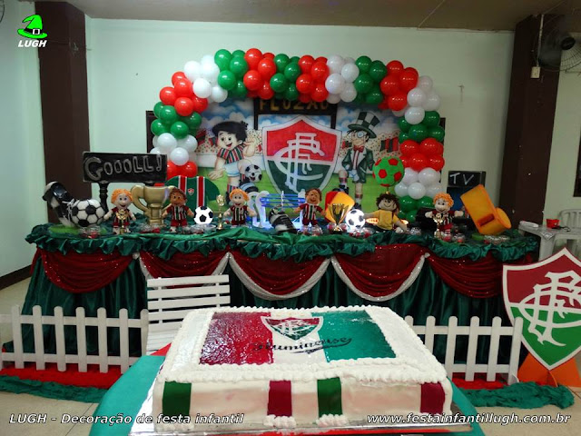 Fluminense - Decoração tradicional luxo para aniversário infantil Tema do Fluminense para decoração de festa de aniversário infantil.