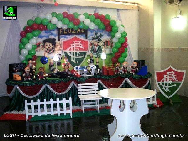 Decoração luxo tema do Fluminense Decoração luxo tema do Fluminense para festa de aniversário infantil